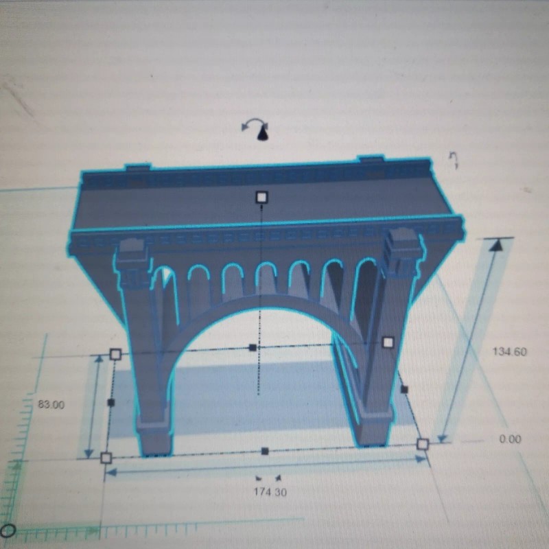 Spencer-3D HO Scale One Arch Viaduct Short bridge 5 Sections