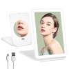 Rechargeable LED Makeup Mirror with 1X/5X Magnification – Travel-Friendl
