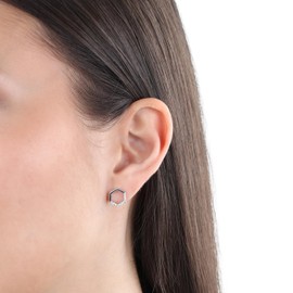 s.Oliver Women's Stud Earrings 925 Sterling Silver, Silver, Cubic Zirconia