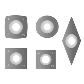 QTACIE Wood Turning Chisels Tips Carbide Tipped Wood Turning Tools Tungsten Carbide Cutters Inserts Blade Set for Woodturning Lathe Tools,5Pcs with Screws