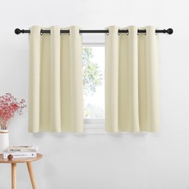 NICETOWN Cubierta para Ventana de Aula, Cortinas Opacas para Ventanas de Caravana RV, Cortinas Cortas con Aislamiento Térmico y Cortinas para Baño Sótano Cocina Puerta, W42 x L36 pulgadas, Beige, 2