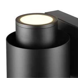 Globe Electric 60000126 LED Integrated 15-Watt Outdoor Wall Sconce, Matte Black, Up/Down Light Direction, 700 Lumens, 2700 Kelvin, 90 CRI, Dimmable