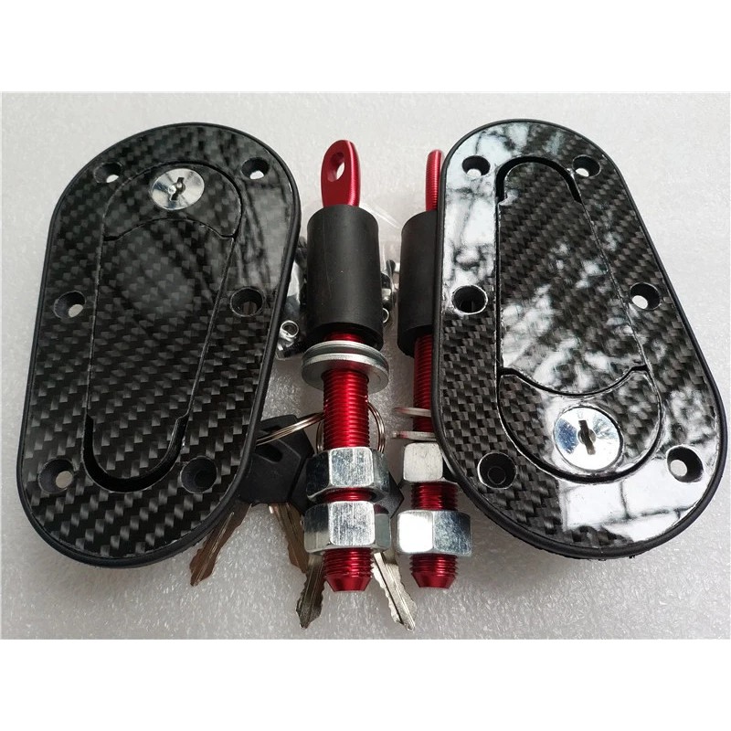 Racing Car Carbon Fiber Hood Pin Plus Flush Mount latch