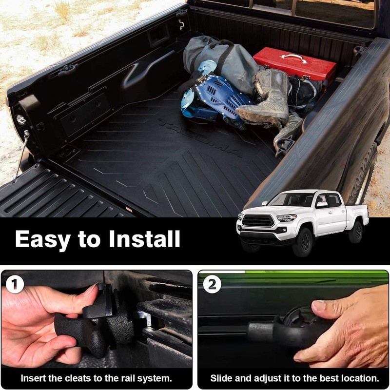 2PCS Tie Down Bed Cleat High Strength Replacement for Tacoma