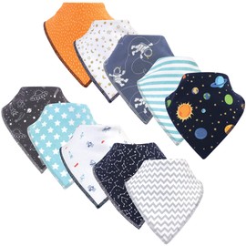 Hudson Baby Unisex Baby Cotton Fleece Bandana Bibs