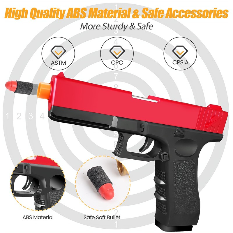 Zanktony Soft Bullet Toy Gun Shell Ejecting for Age 8,