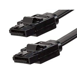 Monoprice SATA 6Gbps Straight Connector Cable with Locking Latch - 18in - Black (10 Pack) Compatible with SATA HDD, SSD, CD Driver, CD Writer