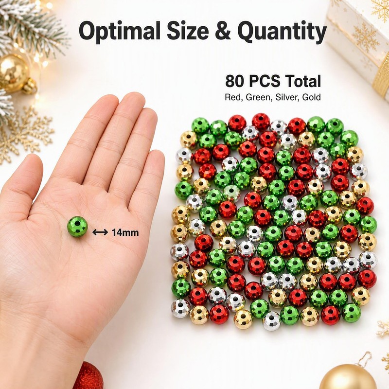 Christmas Acrylic Beads for Jewelry Making, DIY Beaded Christmas Tree