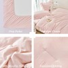 ANGIYUIN 5 Pieces Blush Pink Ruffled Comforter Sets Full Farmhouse