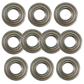 Deep Groove Ball Bearing Double Side Iron Cover Sealed 6201ZZ High Carbon Steel Bearings 12mmx32mmx10mm 10 PCS(Premium)