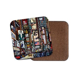 1 x New York Pop Art Coaster - Times Square USA America Billboard Fun #15340