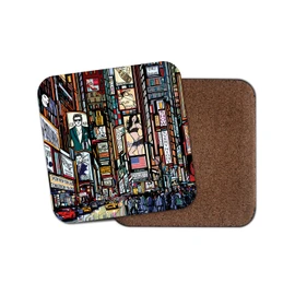1 x New York Pop Art Coaster - Times Square USA America Billboard Fun #15340