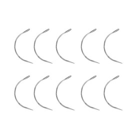 10 Pieces Sliver Veterinary Suture Needles for Animal Surgical Needle and Fur Sew Tool Sewing Notions, Fur Sewing Tool Set