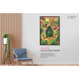Decorating the Christmas tree Unframed Poster Print, Pictures for Home Walls, Bedroom, Living Room & Bathroom Decor 31x20cm (12x8in)