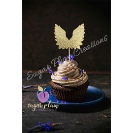 Set of 12 Angel Wings Cupcake Toppers