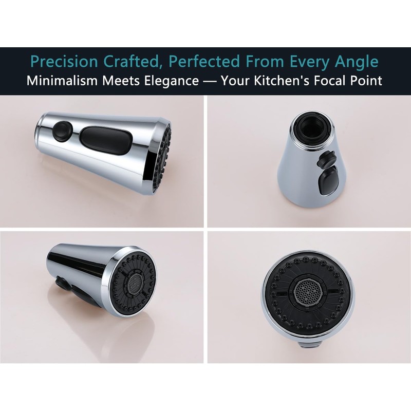 Universal Kitchen Faucet Head Replacement Pull Down 3 Function Spray