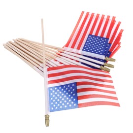 Kisangel 40pcs Small Usa Stick Flags Mini American Flags for July Memorial Day Independence Day Celebrations Reusable Patriotic Decorations for Parties Festivals
