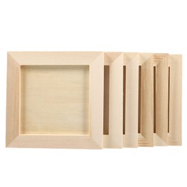 Toyvian 6pcs DIY Wooden Picture Frame, 4. 7 x 4. 7 Inch Unfinished Picture Frame Wooden Picture Frame for Children Adults Arts Crafts DIY Painting Projects