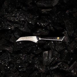 All Right Chef Cuchillo Pelador/Mondador curvo Acero Damasco Japonés 67 capas Colección Darknife (Pelador/Mondador curvo 9cm)