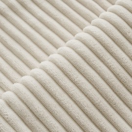 MIULEE Corduroy Cushion Cover, Soft Cushion Cover, Decorative Sofa Cushion, Square Decorative Cushion, Modern Decorative Cushion Cover, Striped Cushion Covers for Living Room, Bedroom, Pack of 2, 40 x 40 cm, Cream