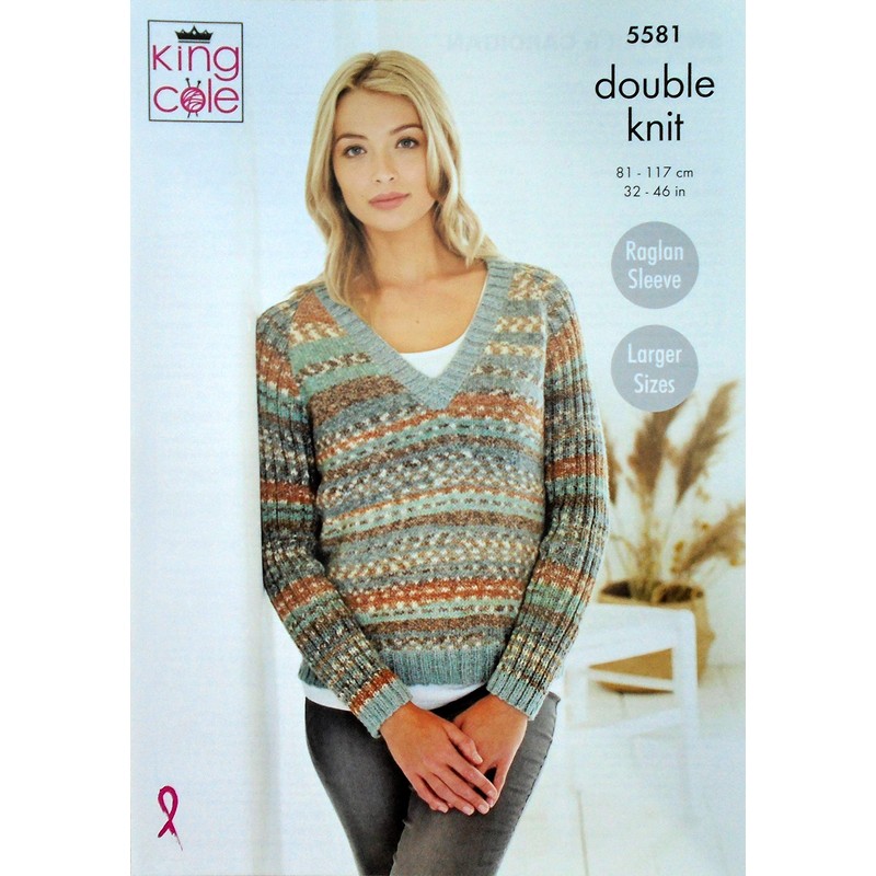 King Cole Knitting Pattern Ladies Cardigan and Jumper in Drifter