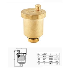 POWERTOOL Automatic Air Valve, 1pcs Brass Air Vent Valve Quick Exhaust Air Control Valve(DN10 3/8")