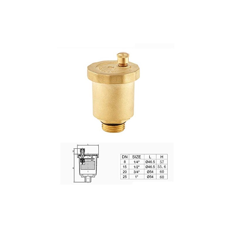 POWERTOOL Automatic Air Valve, 1pcs Brass Air Vent Valve Quick