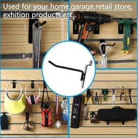 Dazzling Displays Box of 12 (Six 4-Inch and Six 6-Inch) Black Metal Slatwall Hooks