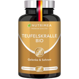 Plastimea Teufelskralle Kapseln BIO | Reine Afrikanische Teufelskrallenwurzel OHNE Zusätze | Harpagophytum procumbens | Harpagoside Hochdosiert & 100% Vegan