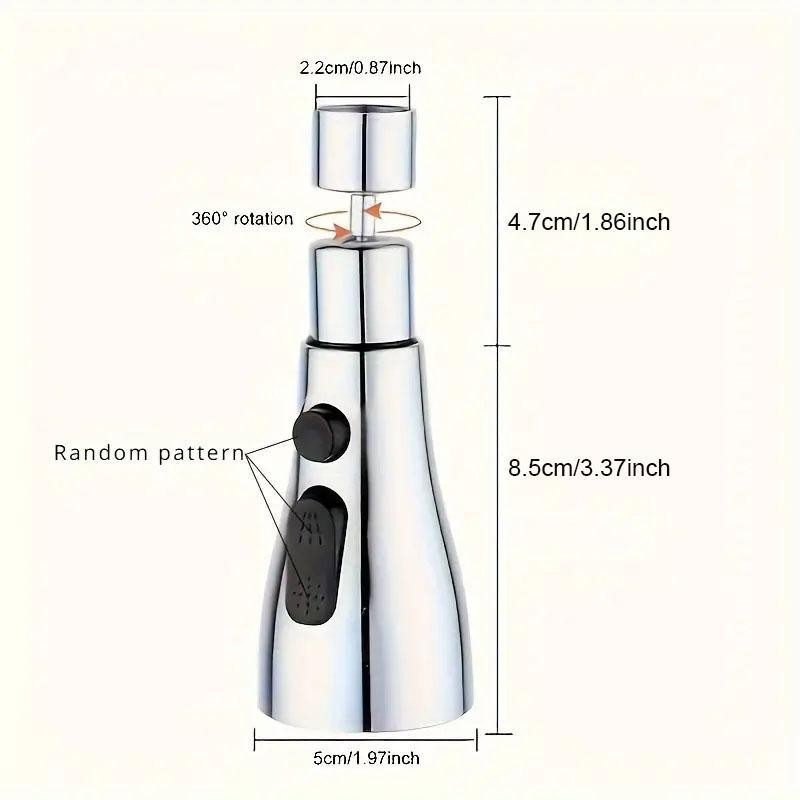 Kitchen Faucet Extender, 3-speed Rotating Faucet Nozzle with High-pressure Sprayer,