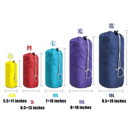 BeeGreen Ditty-Bags-Stuff-Cinch-Bags-for-Backpacking 6 Pack Small Drawstring Bags with Dust Flap Compression Sack Bags Foldable Lightweight