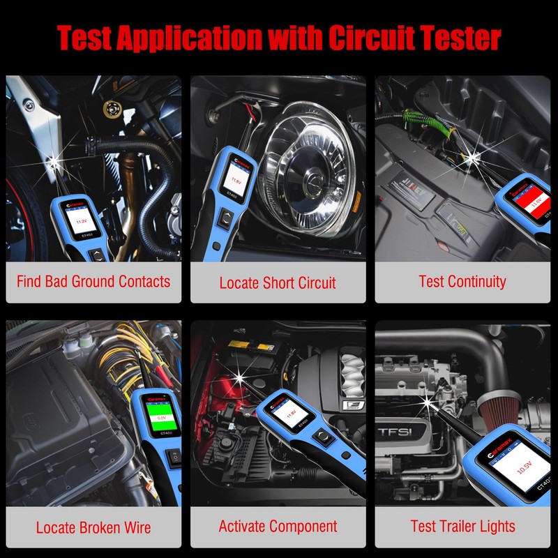 Automotive Power Circuit Probe Relay Tester Probador De Corriente Automotriz