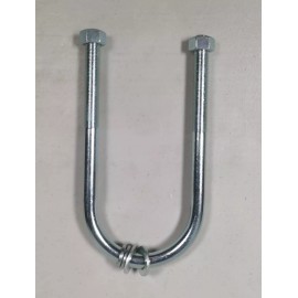 CNC Trailer U-Bolt kit Round 2-3/8" x 5-1/2" x 1/2" w Axle Plates & Nuts 3500 lb Zin