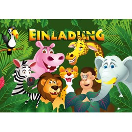 EDITION COLIBRI 10 zoo animal invitations: birthday invitations for children, girls/boys, set of 10, invitation cards for children's birthday parties in the zoo / safari park / rainforest house