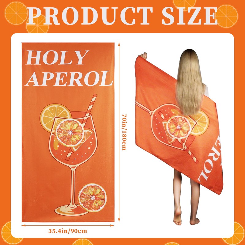 XIAZHDZ Aperol Gift - Holy Aperol Beach Towel 75 x