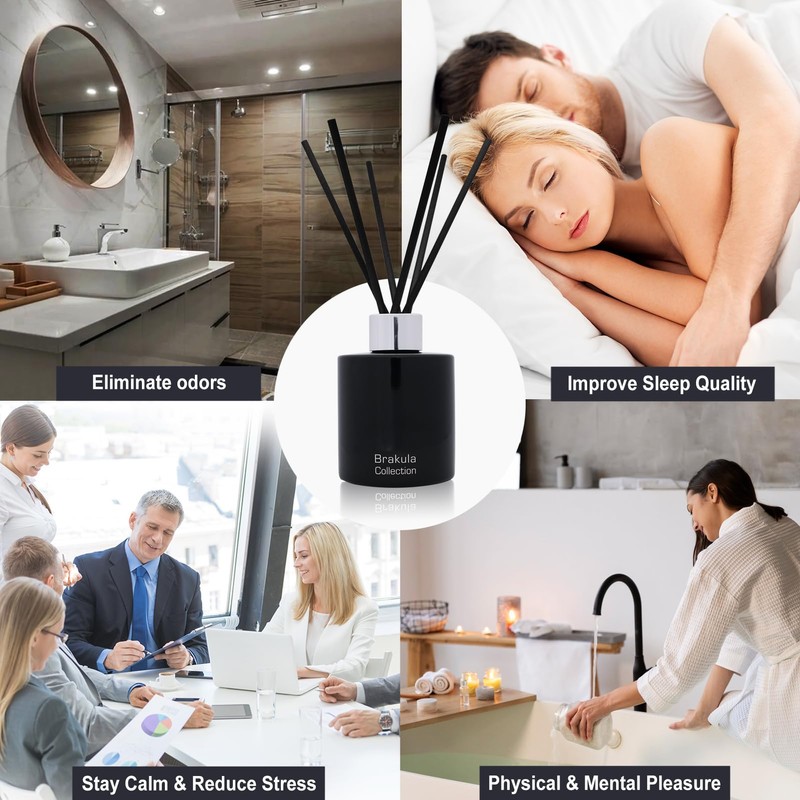 Brakula Reed Diffuser for Home, Elegant Fresh Apricot Flower Scented