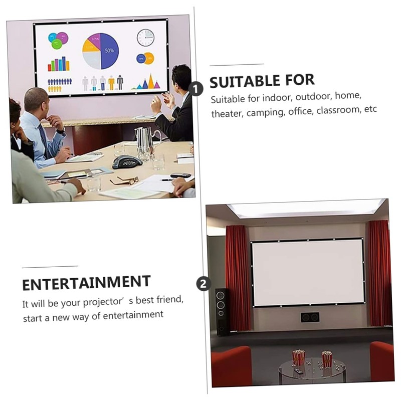 COHEALI Camping Projector Screen Portable Drop Down Screen Home Theater