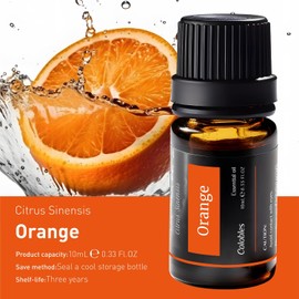 2 Pack Lemongrass and Orange Essential Oil, for Colobles Waterless Aromatherapy Diffuser, 100% Organic, Pure, Undiluted, Natural Aromatherapy 2 * 10 mL (2 * 1/3 oz)