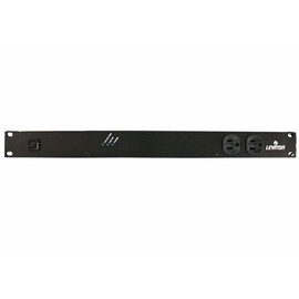 Leviton 5500-15N Horizontal Rack Mount Surge Protective Power Distribution Unit 15A NEMA 5-15P Straight Blade Plug 12 Outlets, Black