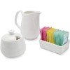 Darware Sugar and Creamer Set; 3-Piece Set w/Cream Pitcher, Sugar
