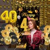 QIFU 40th Birthday Decoration Set - Black and Gold Balloons,