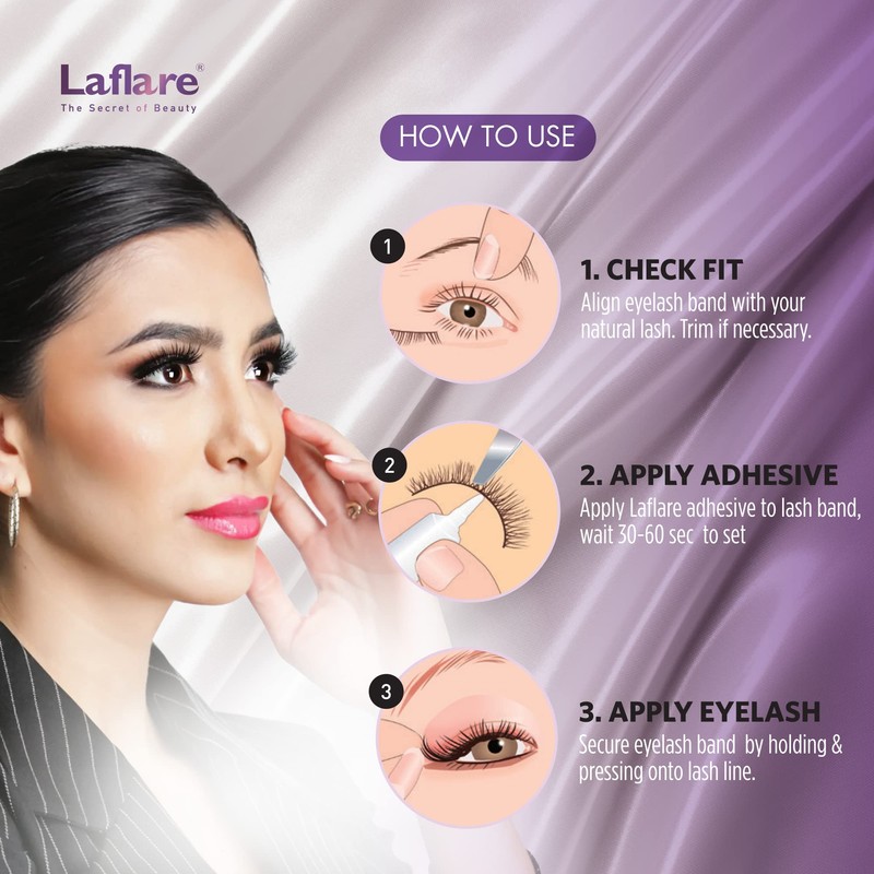Laflare 3D SILK MINK Premium Faux Mink Eyelashes, Cat Eyes,