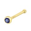 Jewelry Avalanche Solid 14K Gold Ball-end Stud Bezel Set Blue