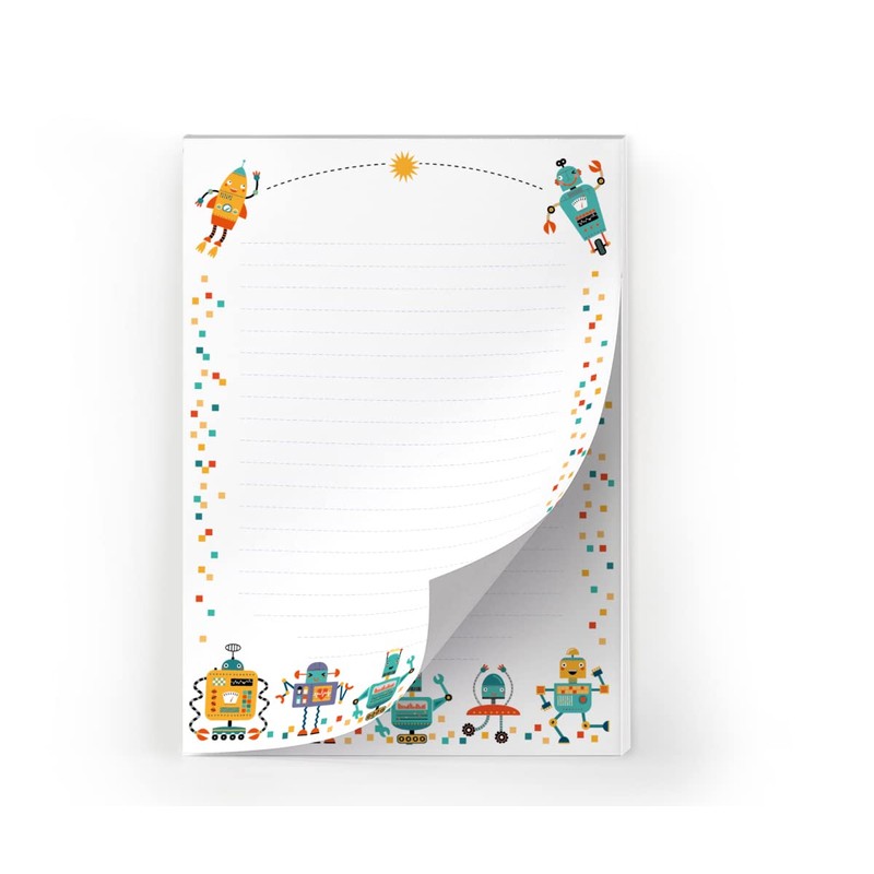 Letter Pad with Envelope for Kids Robot Writing Paper Set
