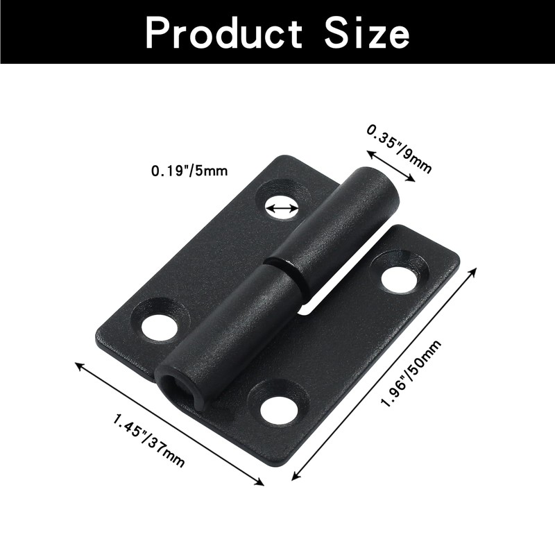 Cionyce 2 PCS Black Stainless Steel Lift Off Hinges -