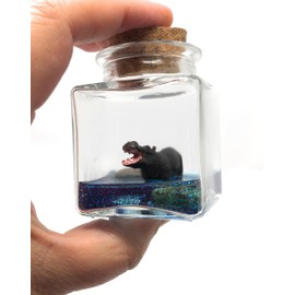 1 Inch Mini Hippo with Adoption Certificate Desk Pet World's Smallest Hippopotamus for Christmas Stocking Stuffer