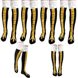 Niurewan Niurewan 4 Pair Chicken Leg Socks,25.6 Inch Feet Over The Knee,Crazy Funny Chicken Socks for Women,Men,Gifts