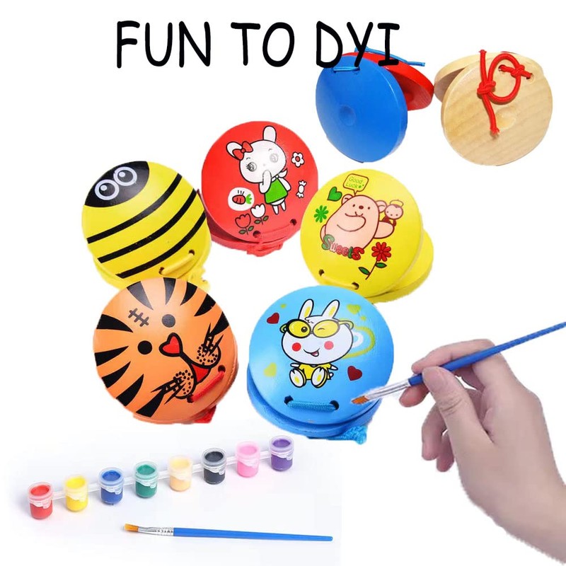 24 Pcs Musical Castanets Instrument, Clap Board Music Educational，Classroom DIY