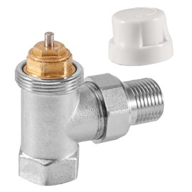 Tulov G1/2 Thermostatic Valve, Continuity Valve 1/2 Inch, Return Fitting with Threaded Connection, Heating Valve, Radiator Valve, Thermostatic Head Temperature Control Valve for Radiators, Heating