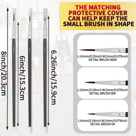 Giloner Small Paint Brush Set, 30pcs, Miniature Detail Brushes for Watercolor & Acrylics, Face Painting, 3 Sizes (#0, #00, #000)